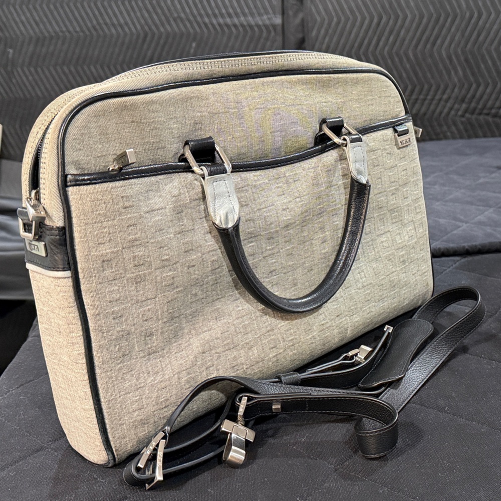 Tumi Beige and Black Briefcase